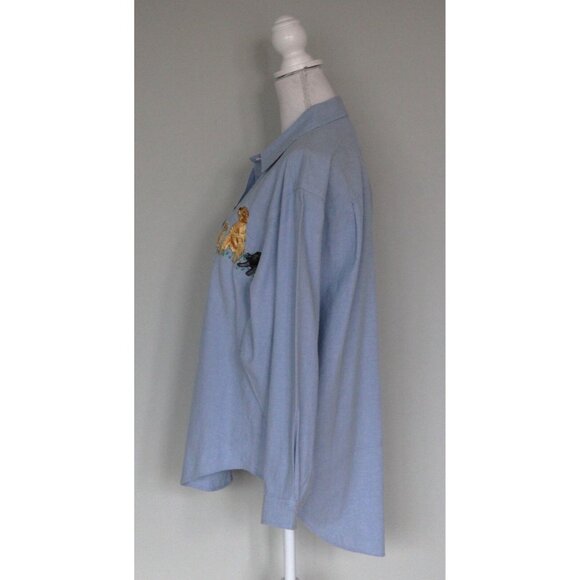 Vintage CASEY COLEMAN Dogs Labs Labrador Retriever Embroidered Button Shirt, XL - Picture 5 of 8